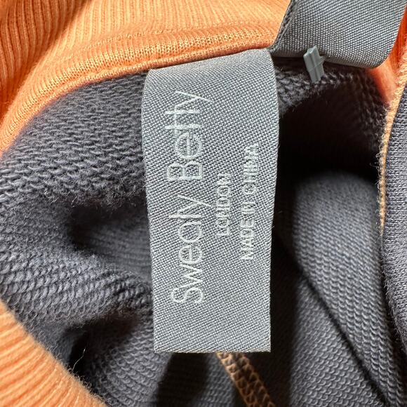 Sweaty Betty NWOT Revive Half Zip Sweatshirt Gray Orange Stitching Size 6 - Picture 4 of 10